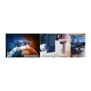 Photo Wallpaper Sample Premium Sand - Careful Observer - Cosmos, Spacecraft, Shuttle - 100x30 cm