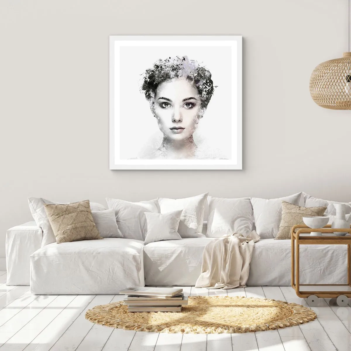 Poster in white frmae - Extremely Stylish Portrait - 40x40 cm