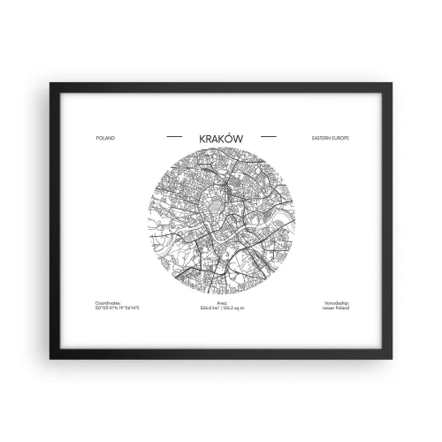 Poster in black frame - Anatomy of Crocow - 50x40 cm