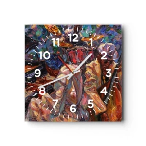 Wall clock - Clock on glass - In the Same Rhythm - 30x30 cm