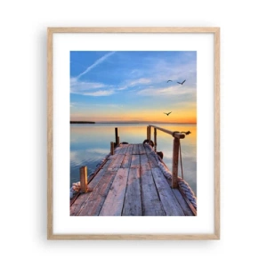 Poster in light oak frame - Walk towards the Sun - 40x50 cm