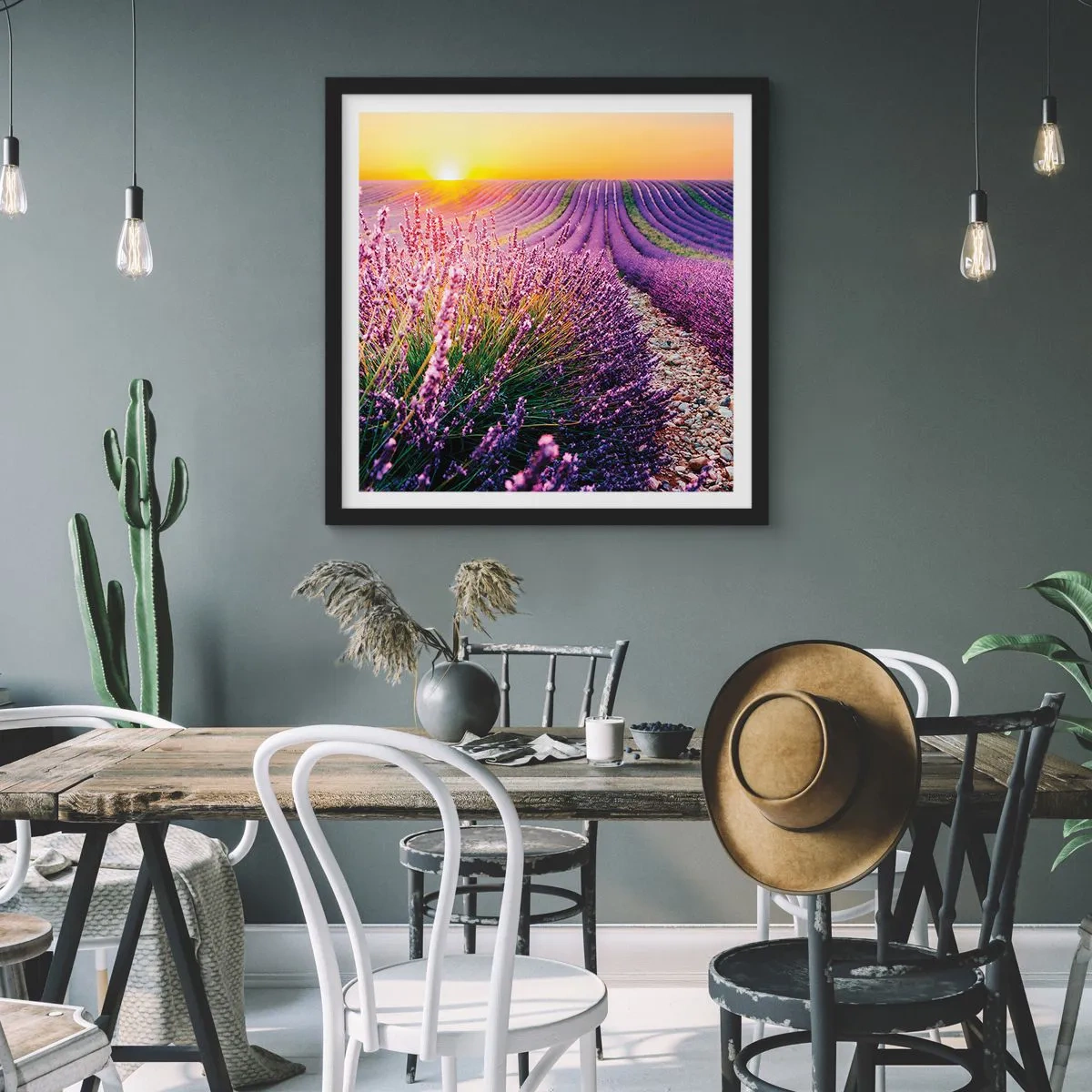 Poster in black frame - Fragrant Field - 40x40 cm
