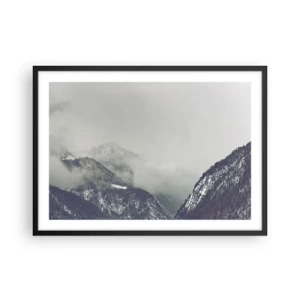 Poster in black frame - Foggy valley - 70x50 cm