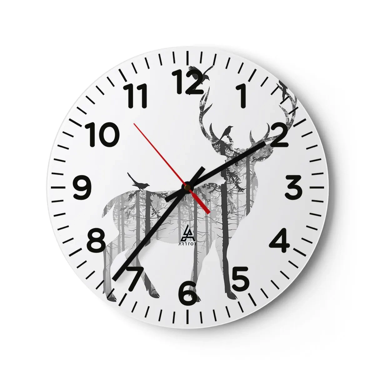 Wall clock - Clock on glass - Good Spirit of a Forest - 40x40 cm