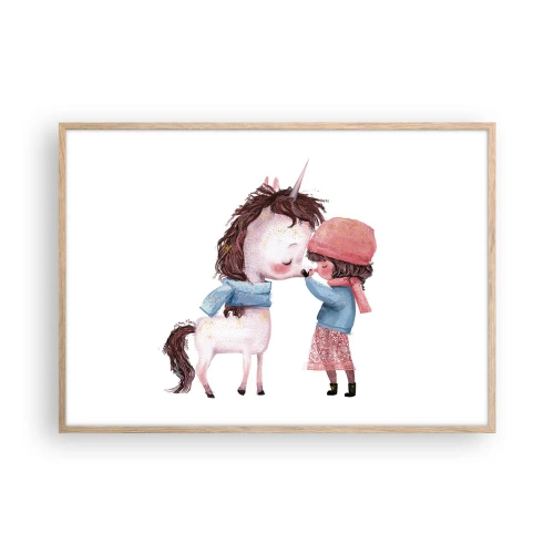 Poster in light oak frame - Winter Tale - 100x70 cm