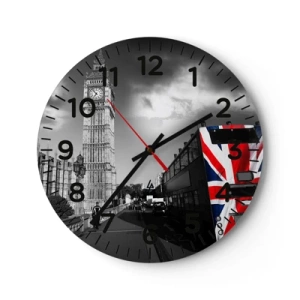 Wall clock - Clock on glass - Proud and Great - 40x40 cm