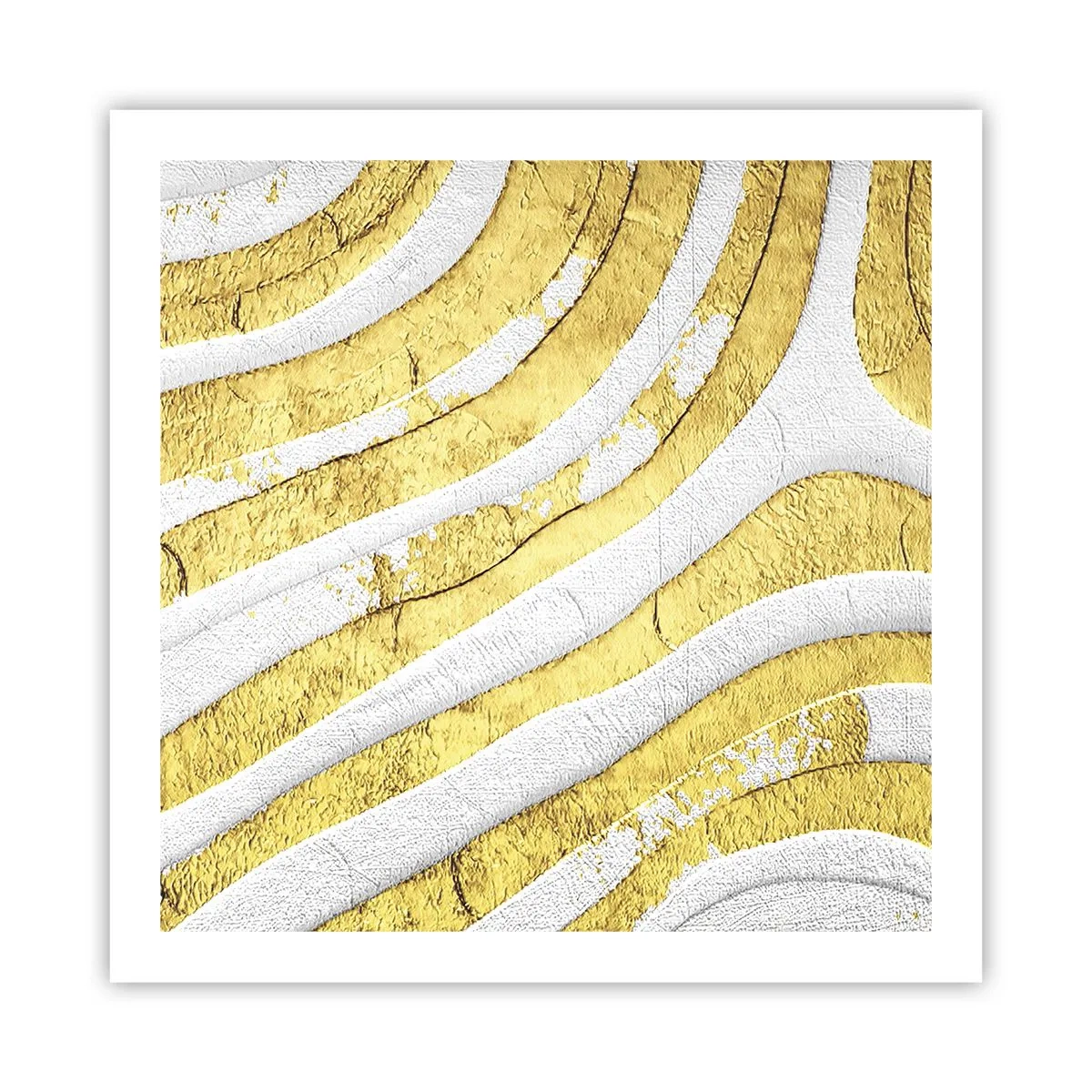 Poster - Composition in White and Gold - 60x60 cm