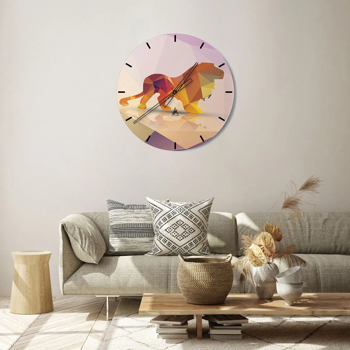 Wall clock - Clock on glass - Diamond King - 30x30 cm