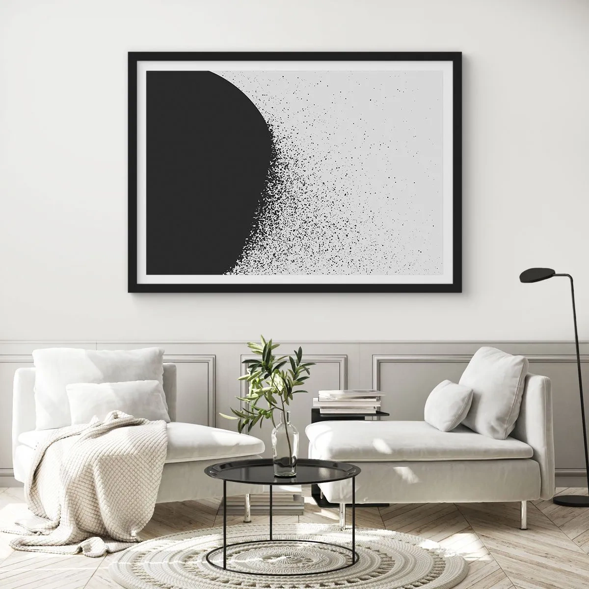 Poster in black frame - Movement of Particles - 40x30 cm