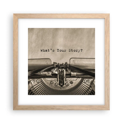 Poster in light oak frame - Tell Me - 30x30 cm