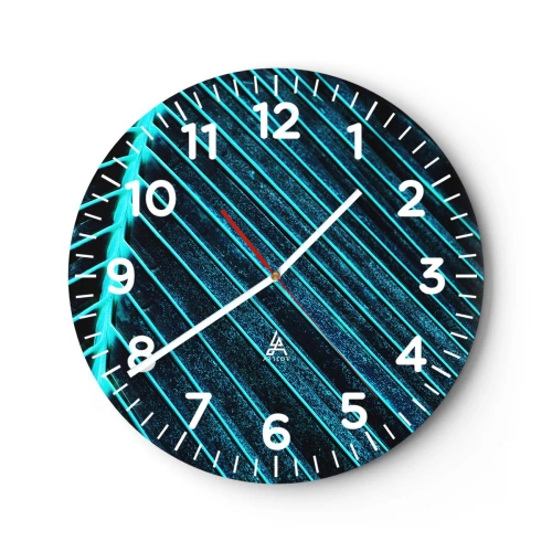 Wall clock - Clock on glass - Texture of Green - 30x30 cm