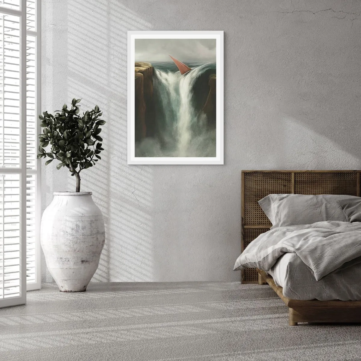 Poster in white frmae - Life Warning - 30x40 cm