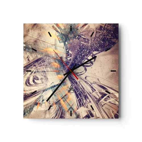 Wall clock - Clock on glass - At High Speed - 40x40 cm