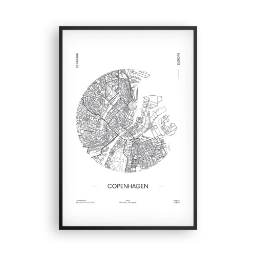 Poster in black frame - Anatomy of Copenhagen - 61x91 cm