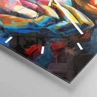 Clock face with lines