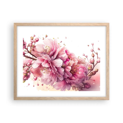 Poster in light oak frame - Land of Cherry Blossoms - 50x40 cm