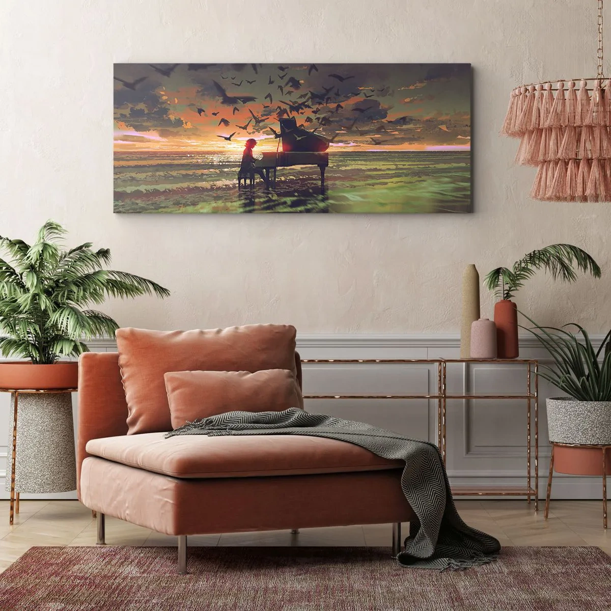 Canvas picture - Concert for Piano and Waves - 100x40 cm