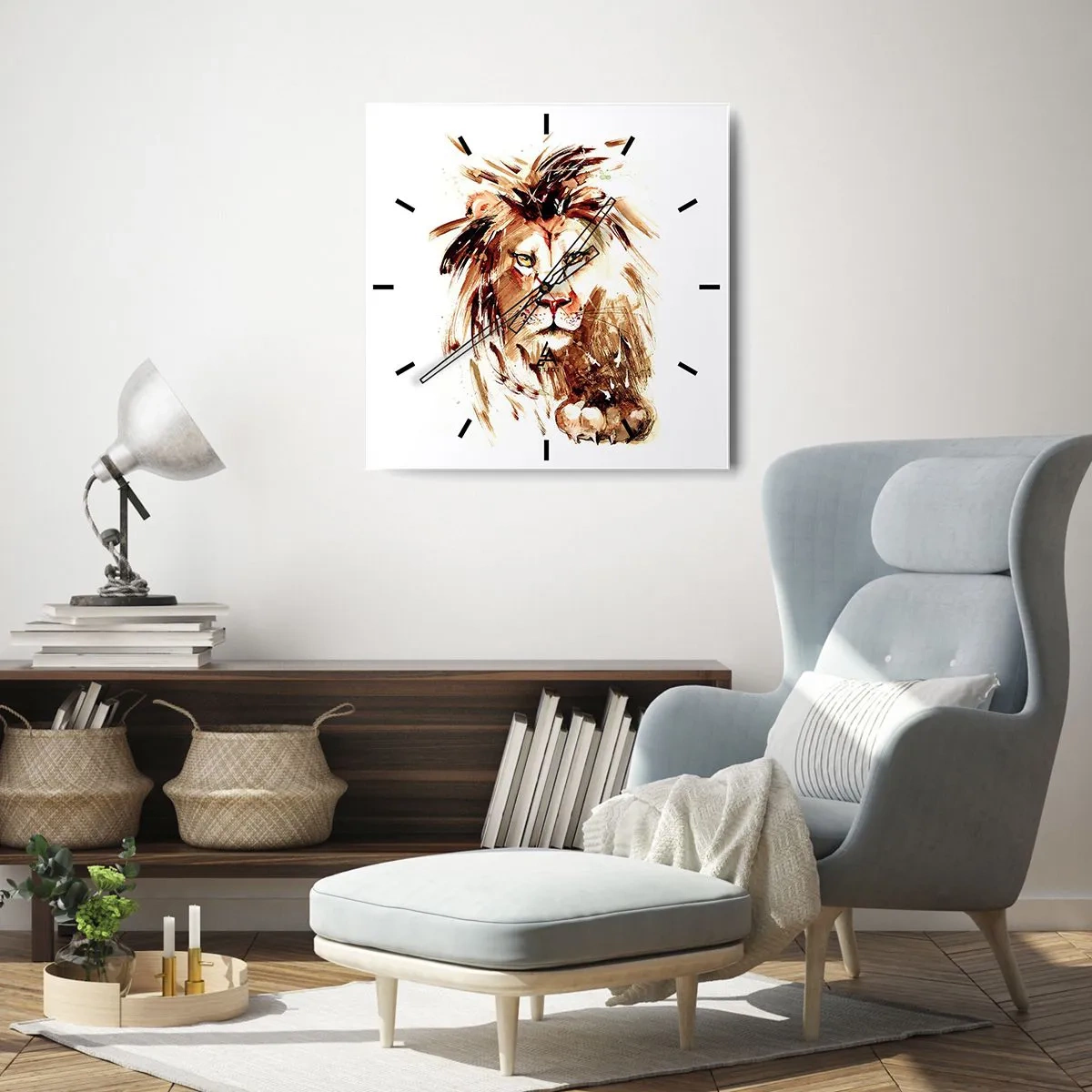 Wall clock - Clock on glass - Strength and Dignity - 30x30 cm