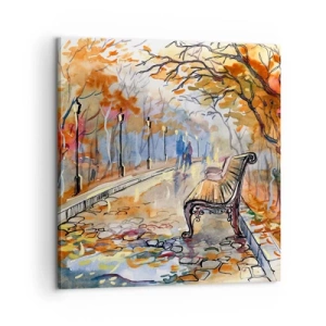 Canvas picture - Walking together into Autumn - 60x60 cm