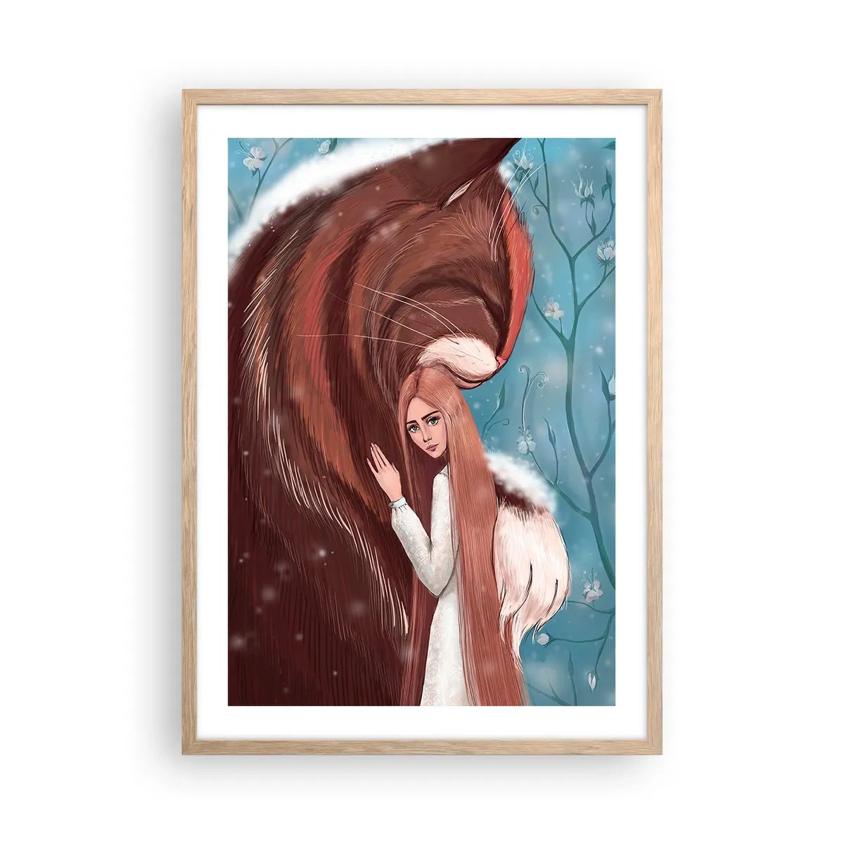 Poster in light oak frame - Welcome to a Fairytale - 50x70 cm