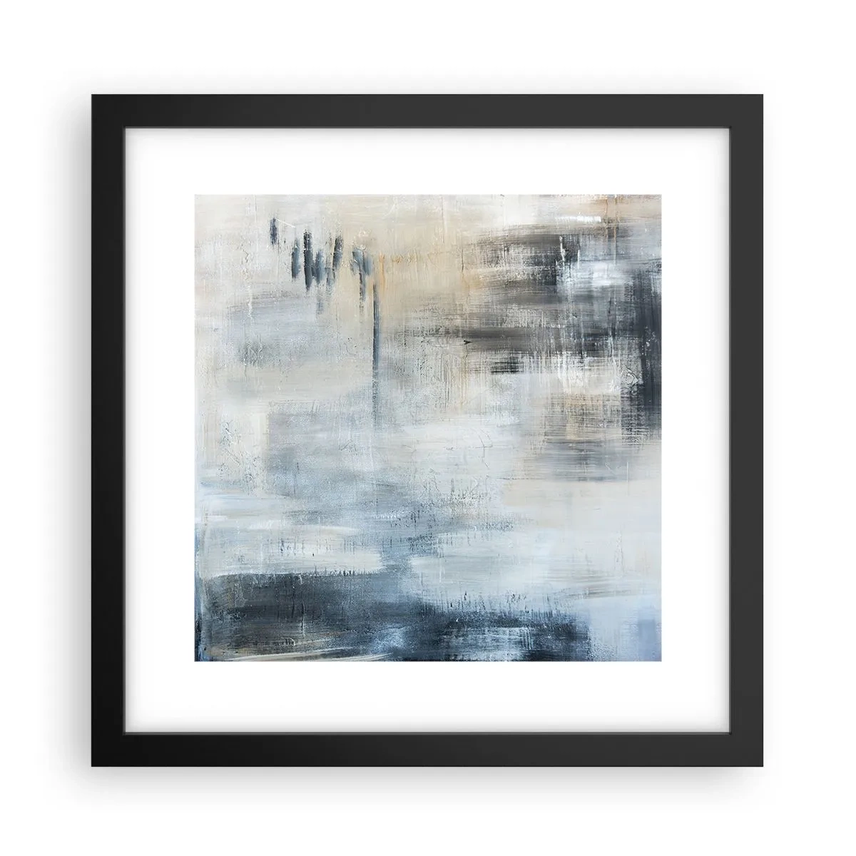 Poster in black frame - Behind the Curtain of Blue - 30x30 cm