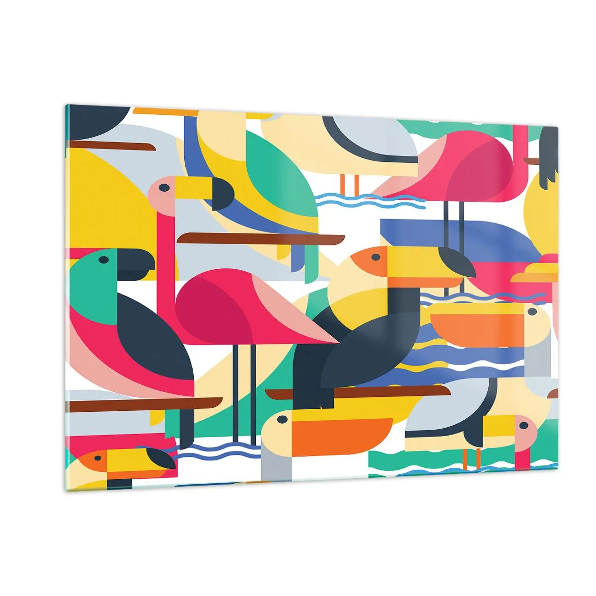 Glass picture - Birds' Party - 120x80 cm