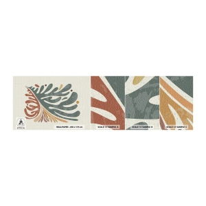 Photo Wallpaper Sample Self-Adhesive Deluxe Sticker - Multicolour Leaf - Boho, Minimalism, Piece - 100x30 cm