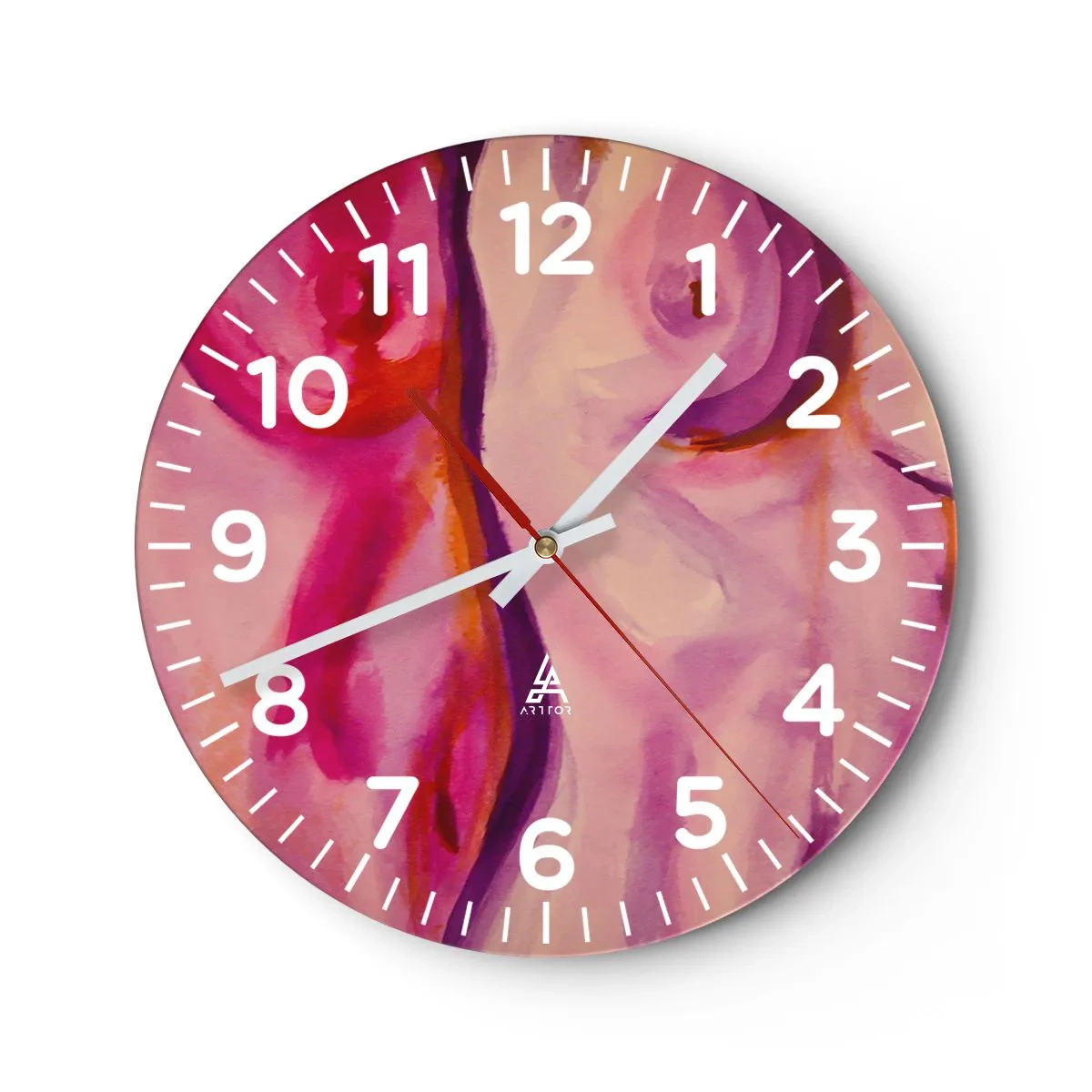 Wall clock - Clock on glass - Ode to Womanhood - 40x40 cm