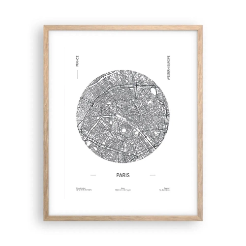 Poster in light oak frame - Anatomy of Paris - 40x50 cm