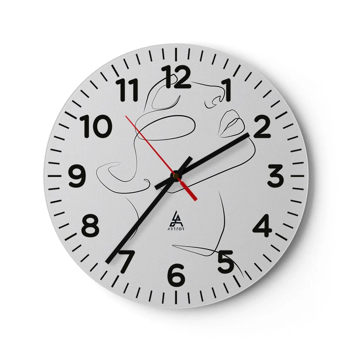 Wall clock - Clock on glass - Meanders of a Dream - 40x40 cm