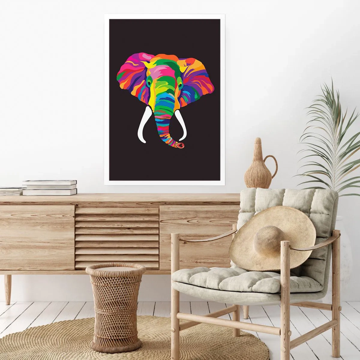 Poster - Elephant That Enjoyed Rainbow Bath - 70x100 cm