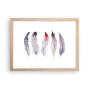 Poster in light oak frame - Delicate Like Pink Fog - 40x30 cm