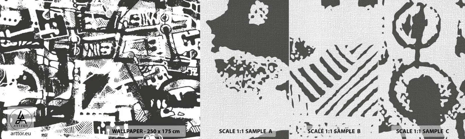 Photo Wallpaper Sample Premium Canvas - Order or Chaos? - Abstraction, Graphics, Piece - 100x30 cm