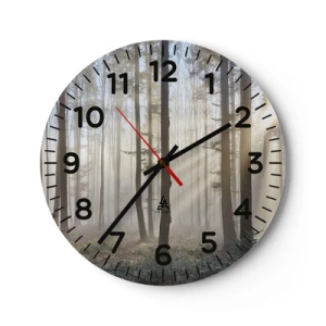 Wall clock - Clock on glass - Fog Has Woken up Too - 30x30 cm