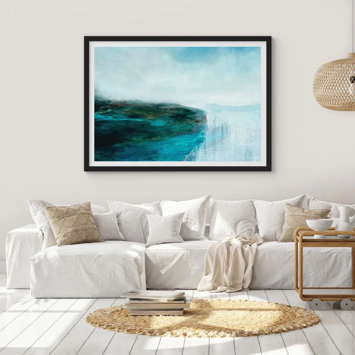 Poster in black frame - Marine Abstract - 91x61 cm