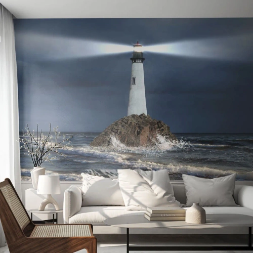 Self-Adhesive Photo Wallpaper Deluxe Sticker - Here…Here…Here! - Landscape, Lighthouse, Island - 350x256 cm