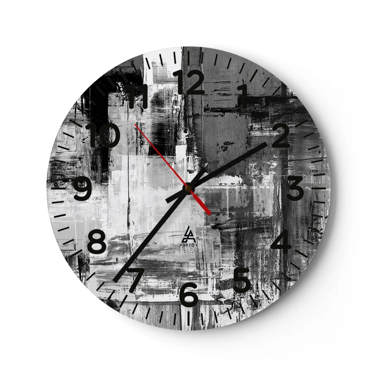Wall clock - Clock on glass - Grey is Beautiful - 30x30 cm