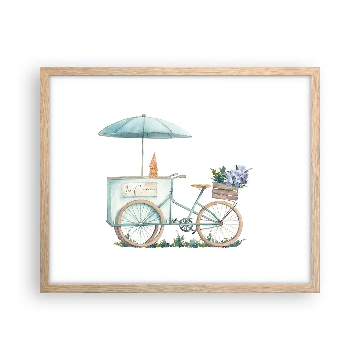 Poster in light oak frame - Sweet Memory of the Summer - 50x40 cm