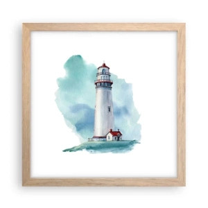 Poster in light oak frame - Gentle Sister of Blue - 30x30 cm