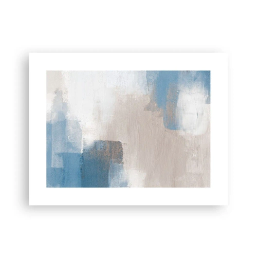 Poster - Pink Abstract with a Blue Curtain - 40x30 cm