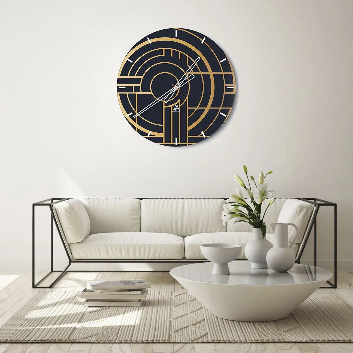 Wall clock - Clock on glass - Tour of Things - 40x40 cm