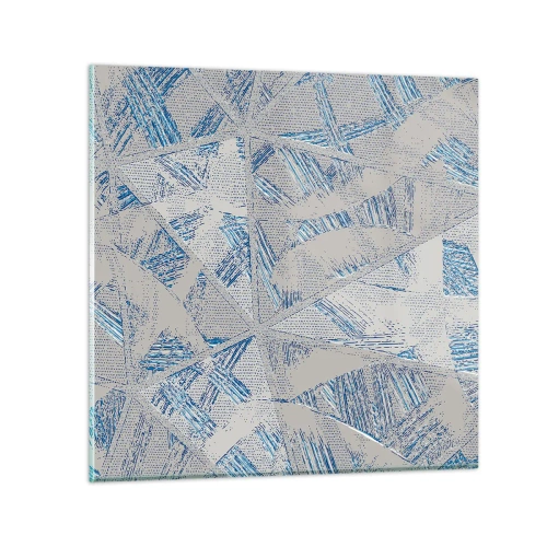 Glass picture - In Blue and Grey Maze - 30x30 cm
