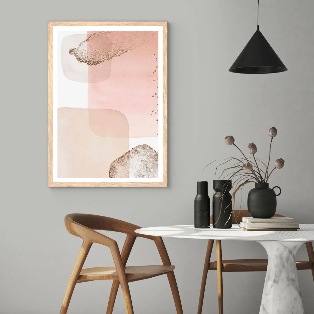 Poster in light oak frame - Look through Colour - 50x70 cm