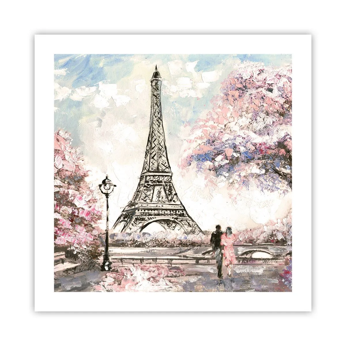 Poster - April Walk in Paris - 50x50 cm