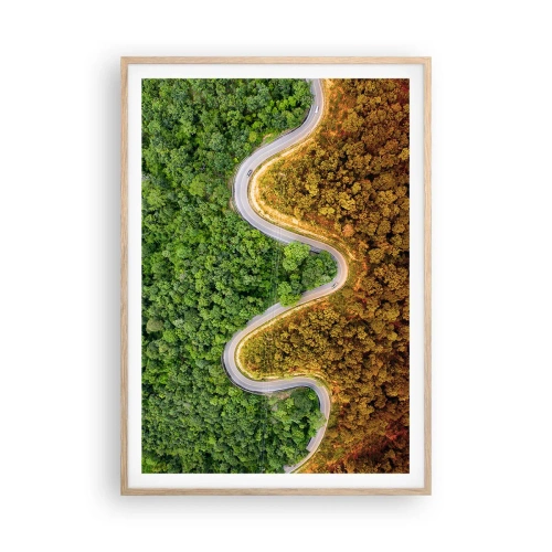 Poster in light oak frame - Borders and Breakthroughs - 70x100 cm