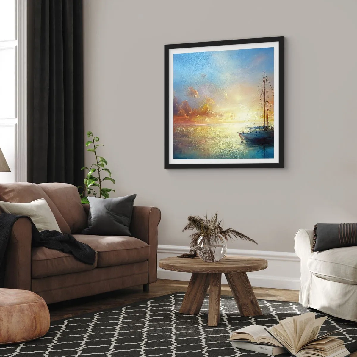 Poster in black frame - In a Golden Bay - 50x50 cm