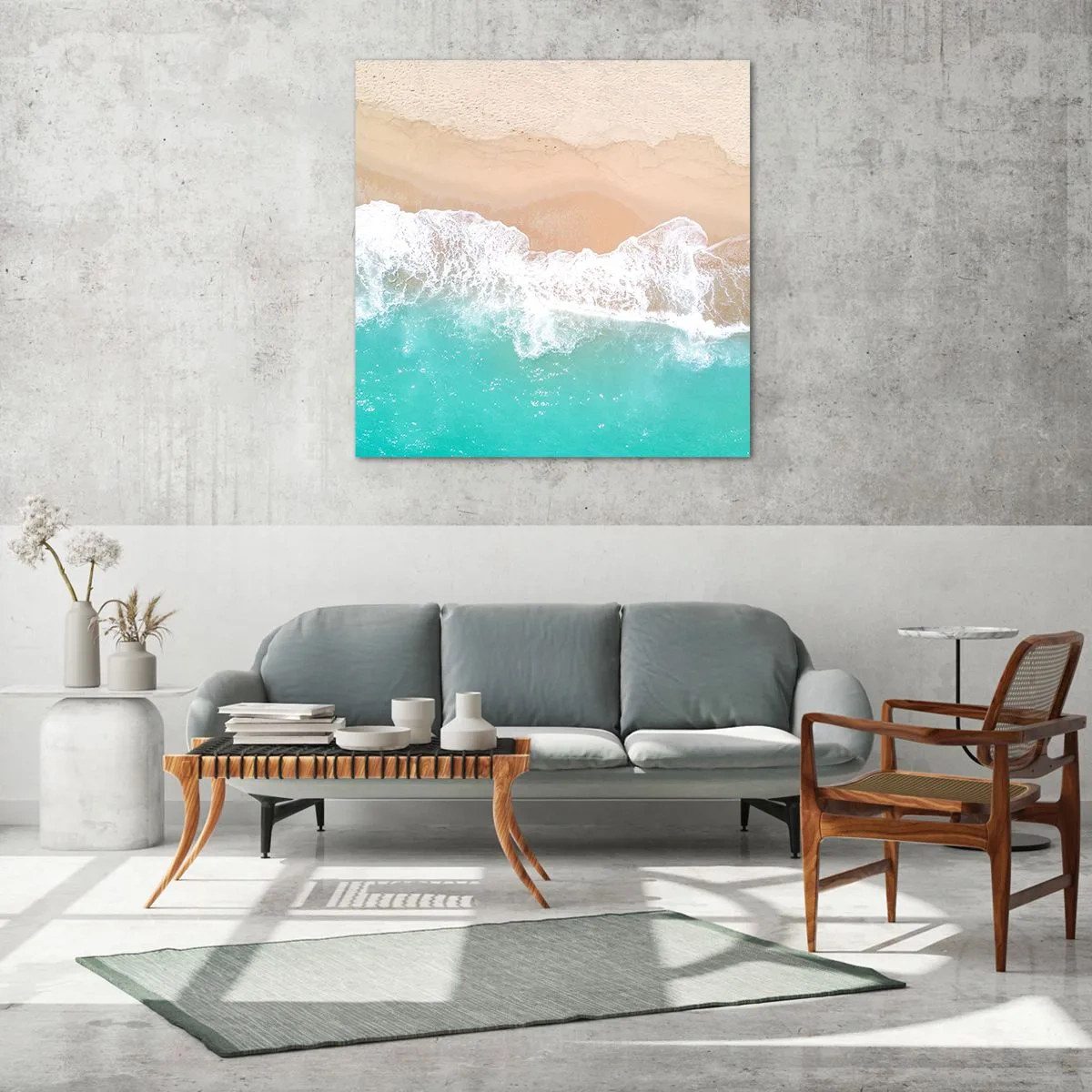 Glass picture - Touch Full of Caress - 60x60 cm