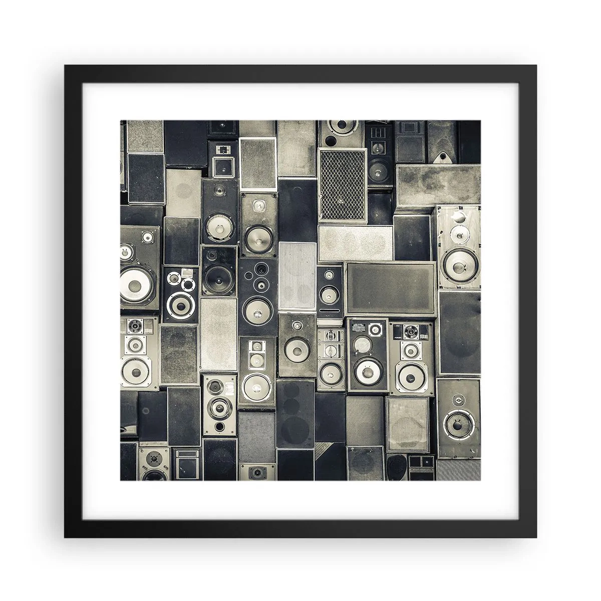 Poster in black frame - And Music Is Playing - 40x40 cm