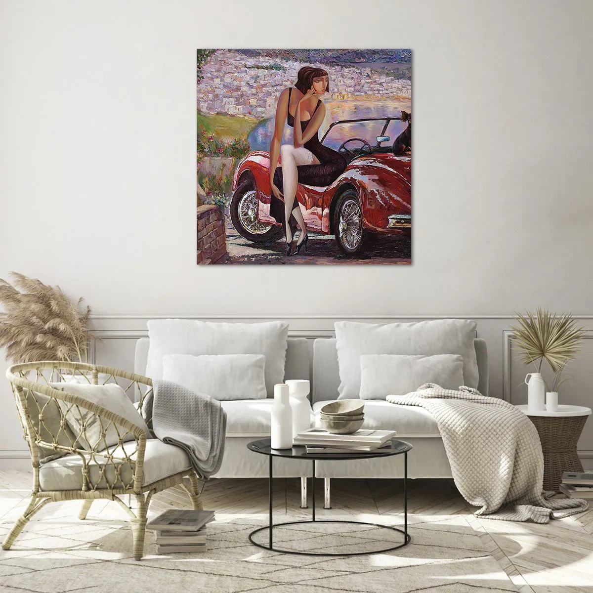 Glass picture - Summer? Only in Riviera - 40x40 cm