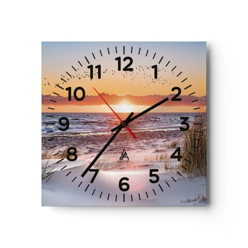 Wall clock - Clock on glass - Horizontal Landscape - 40x40 cm